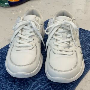 Women's White Lace-Up Casual Sneakers